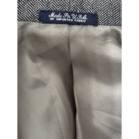 Vintage Austin Reed Mens Blazer Jacket Sz 48L Gray Wool Herringbone Sport Coat - Picture 4 of 8